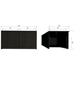 WOOOD New Gravure Kistbank - Grenen - Dust - 40x88x50