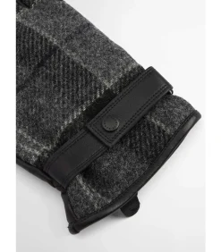 Heren Barbour Newbrough tartan gloves - black grey