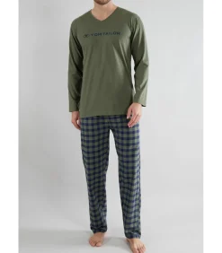Heren Tom Tailor Night Wear Heren Pyjama Groen