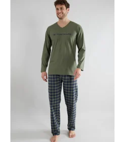 Heren Tom Tailor Night Wear Heren Pyjama Groen
