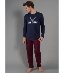 Heren Tom Tailor Nightwear Heren Pyjama Schotse Ruit