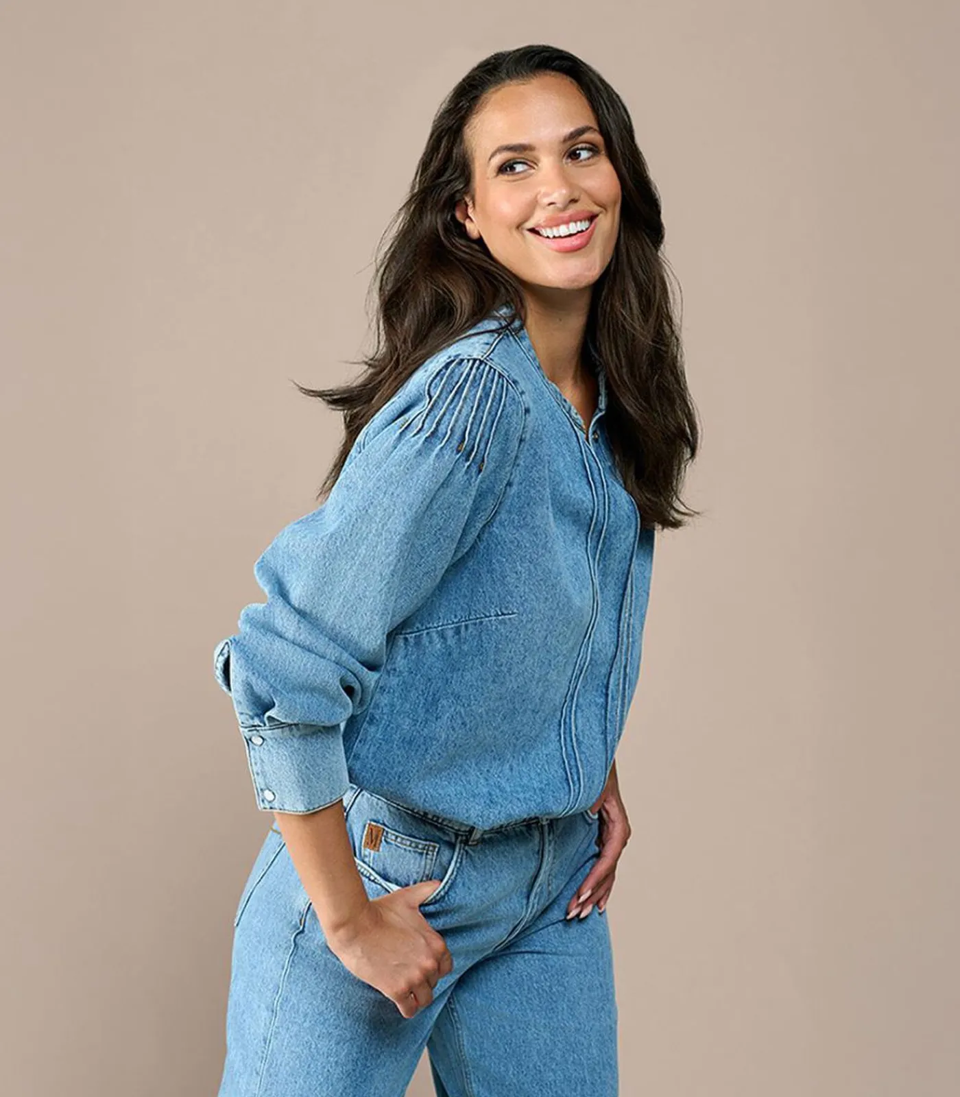 DAMES Mart Visser Nina Denim Blouse Denim Blauw