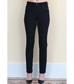 DAMES BLEU D'AZUR NOAH Slim fit jeans in intens zwart rock