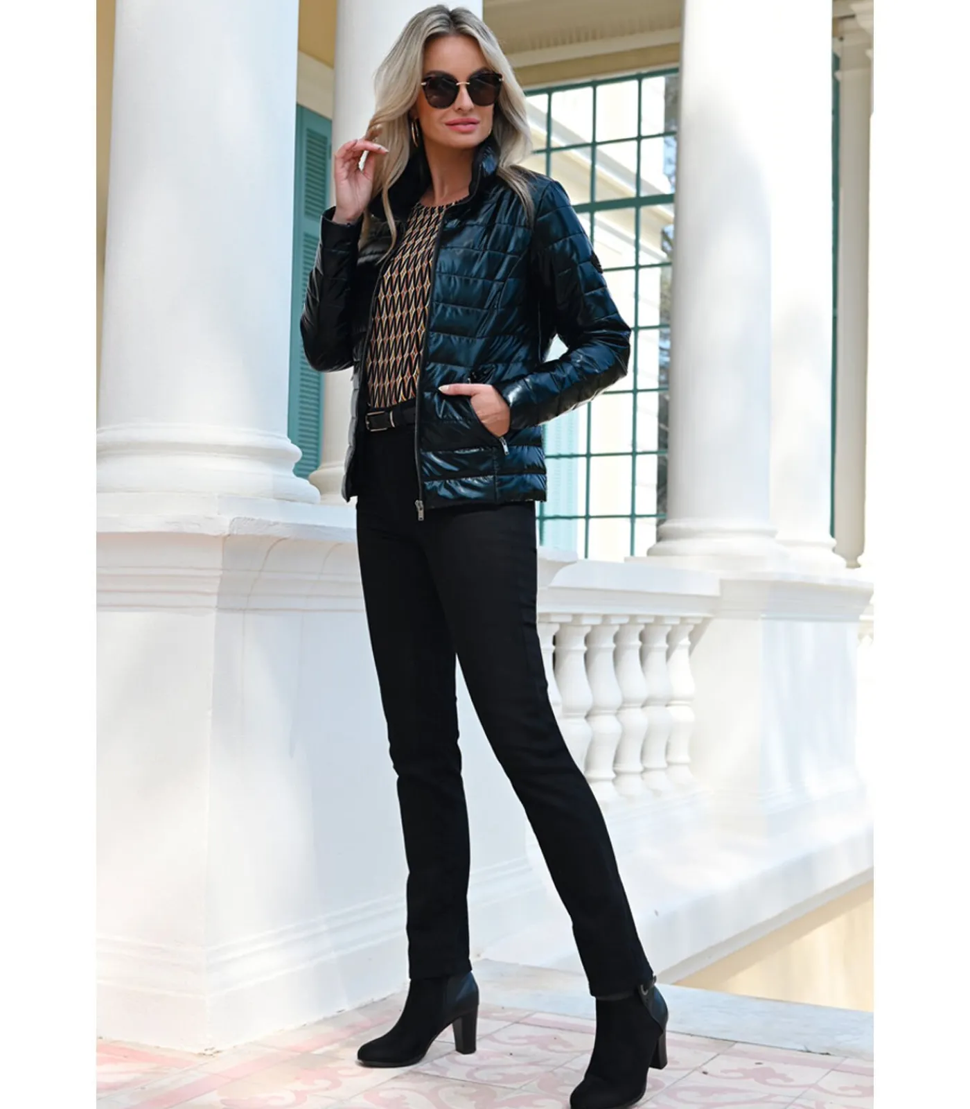 DAMES BLEU D'AZUR NOAH Slim fit jeans in intens zwart rock