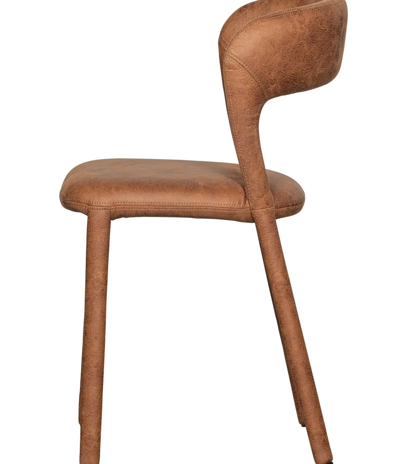 Noble Eetkamerstoelen - Leerlook - Cognac - Set van 6 Stoelen