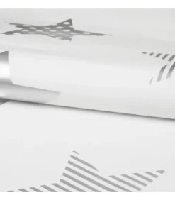 Best Behang Kids @ Home Superstar zilverkleurig en wit Decoratie