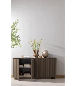 Clearance Nova Dressoir 200 cm - Grenen - Truffel Bruin - 85x200x40 Meubels