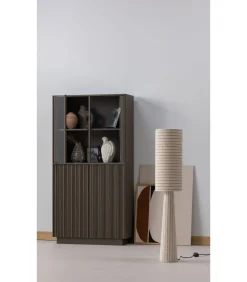 Discount Nova Lage Vitrinekast - Grenen - Truffel Bruin - 172x102x40 Meubels