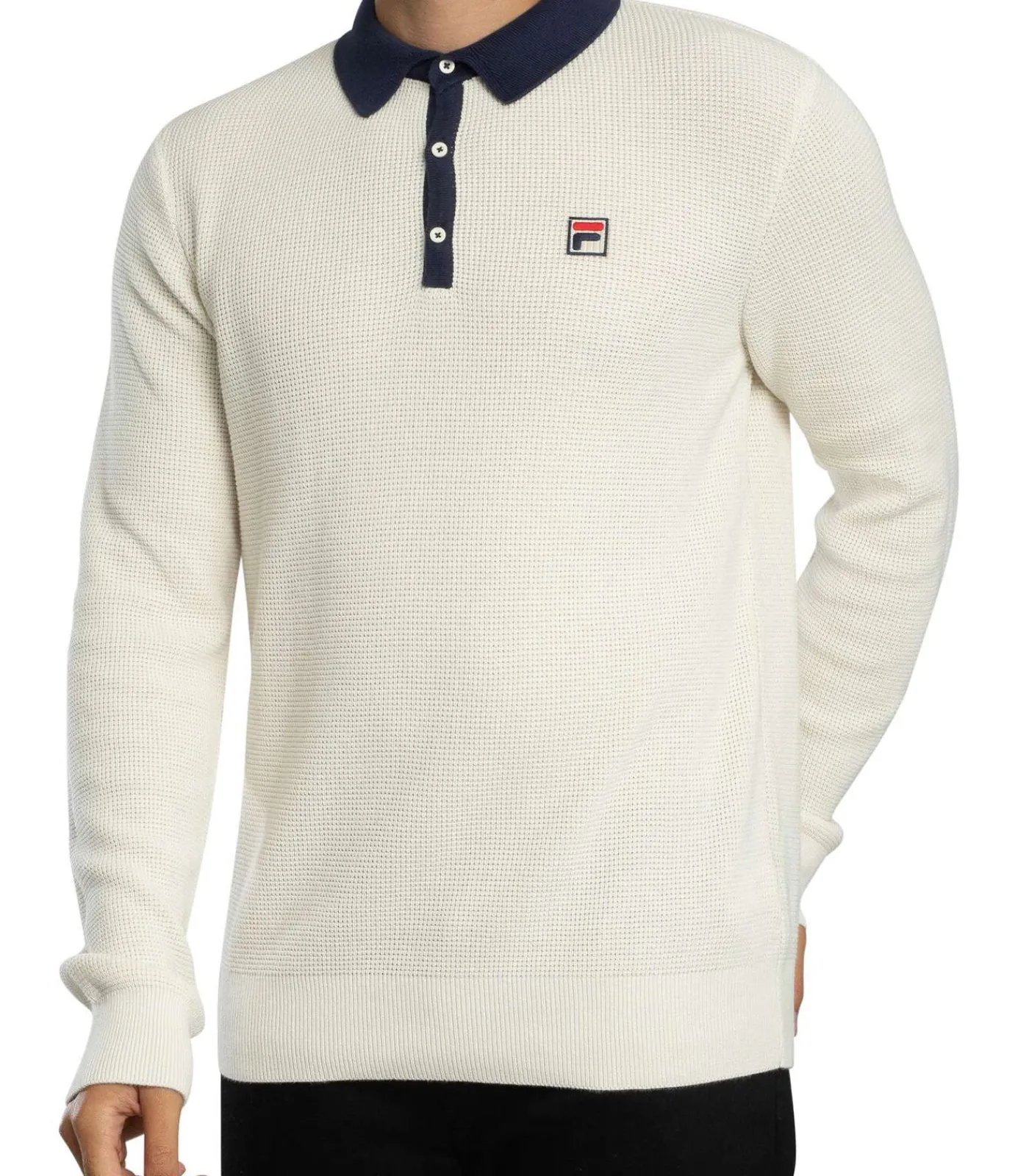 Outlet Nowell Wafelgebreid Poloshirt Met Lange Mouwen Heren T-Shirts & Polo's