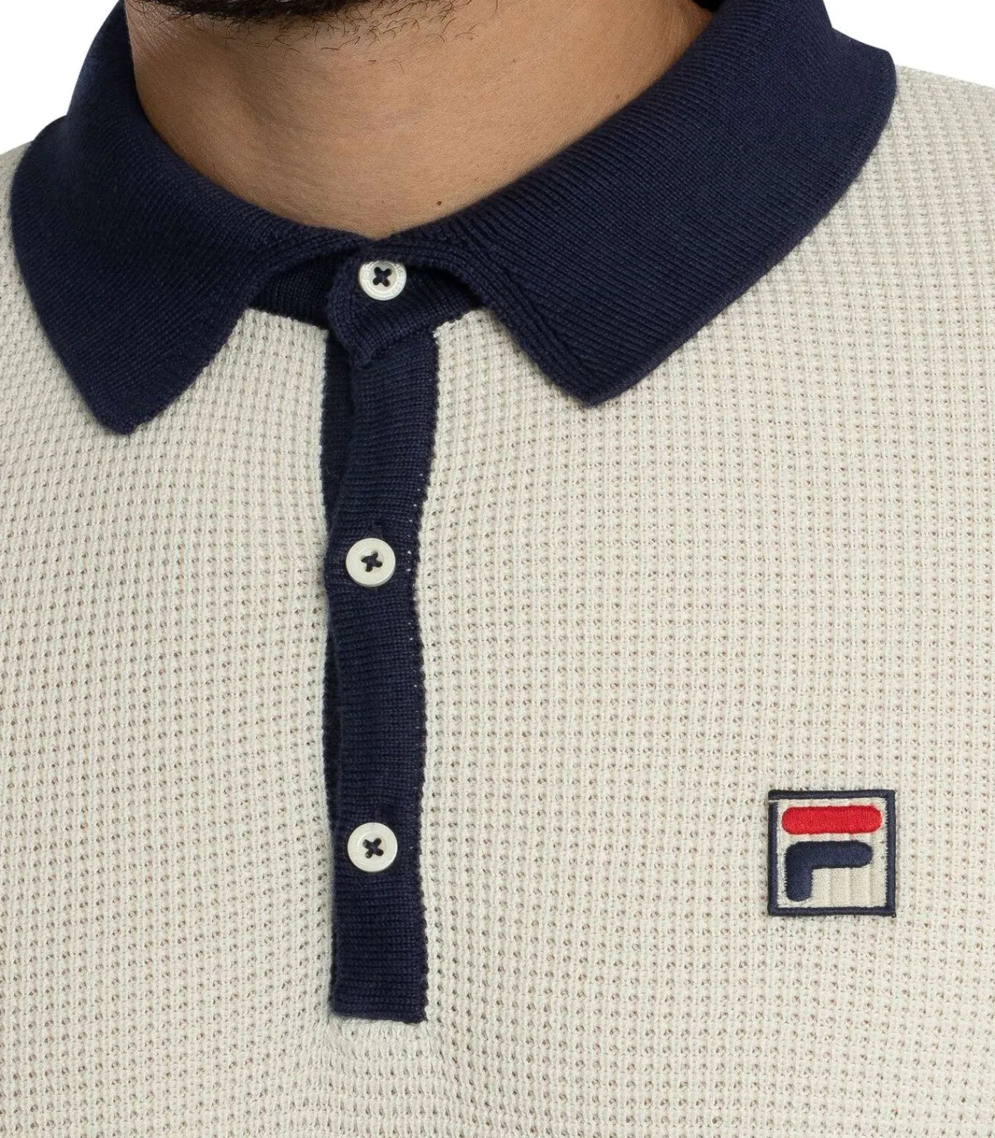 Outlet Nowell Wafelgebreid Poloshirt Met Lange Mouwen Heren T-Shirts & Polo's