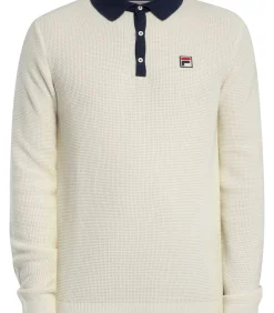 Outlet Nowell Wafelgebreid Poloshirt Met Lange Mouwen Heren T-Shirts & Polo's