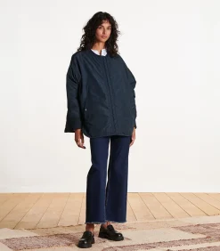 Clearance Omkeerbaar blauw donsjack met afneembare capuchon DAMES Jassen