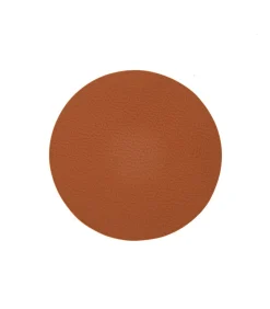 Jay Hill Onderzetters - Vegan leer - Zwart / Cognac - dubbelzijdig - ø 10 cm - 6 stuks