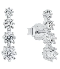 Outlet Oorbellen voor dames, 925 Sterling zilver, zirkonia synth. DAMES Oorbellen