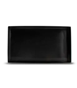Sale Opbergbak 28x16xH3cm geborsteld zwart Vanity Keukenaccessoires