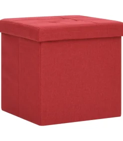 vidaXL Opbergkruk inklapbaar kunstlinnen wijnrood