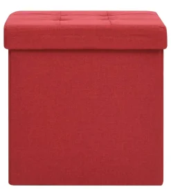 vidaXL Opbergkruk inklapbaar kunstlinnen wijnrood