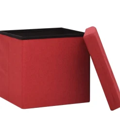 vidaXL Opbergkruk inklapbaar kunstlinnen wijnrood