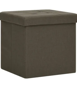 New Opbergkruk inklapbaar kunstlinnen donkerbruin Stoelen