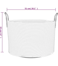 vidaXL Opbergmand Ø 51x33 cm katoen grijs en wit