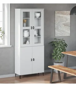 vidaXL Opzetkast VIKEN bewerkt hout wit