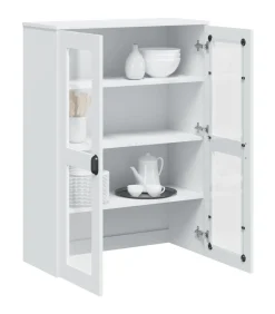 vidaXL Opzetkast VIKEN bewerkt hout wit