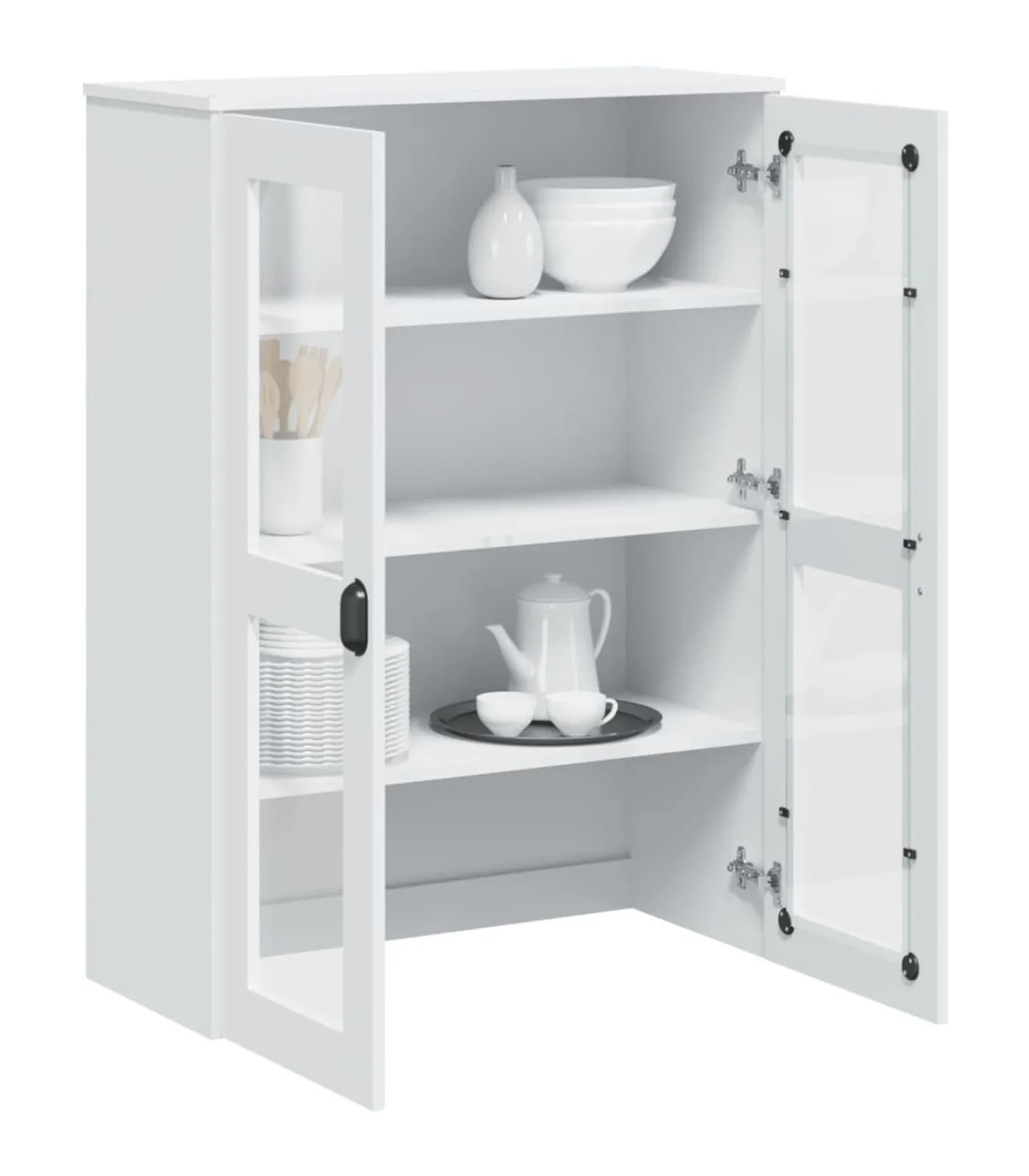 vidaXL Opzetkast VIKEN bewerkt hout wit