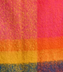 Best Oranje sjaal met meerkleurige ruiten DAMES Sjaals