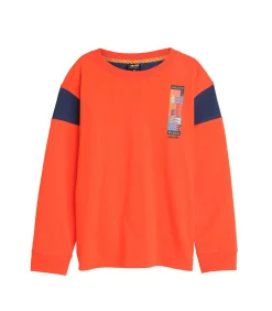 Sale Oranje T-shirt met lange mouwen voor jongens met Andes-print op de rug Kinderen T-Shirts & Polo's
