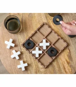 Ornament Tic Tac Toe - Zwart - 18.5x18.5x5cm Decoratie