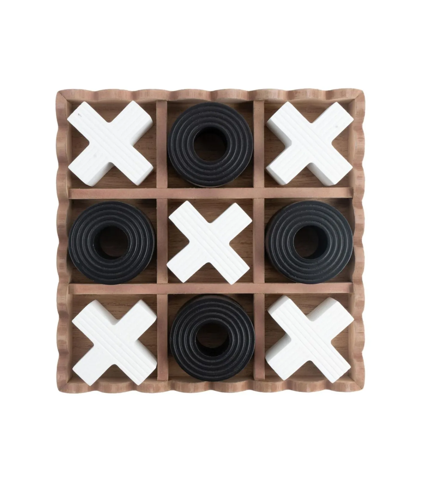 Ornament Tic Tac Toe - Zwart - 18.5x18.5x5cm Decoratie