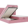 vidaXL Ottoman bed met matrassen en LED's 200x200cm fluweel roze