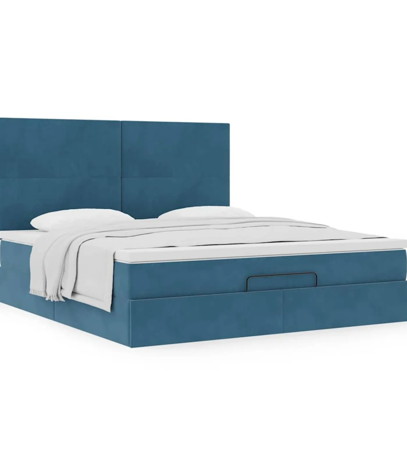 Hot Ottoman bed met matrassen 160x200cm fluweel donkerblauw Bedden