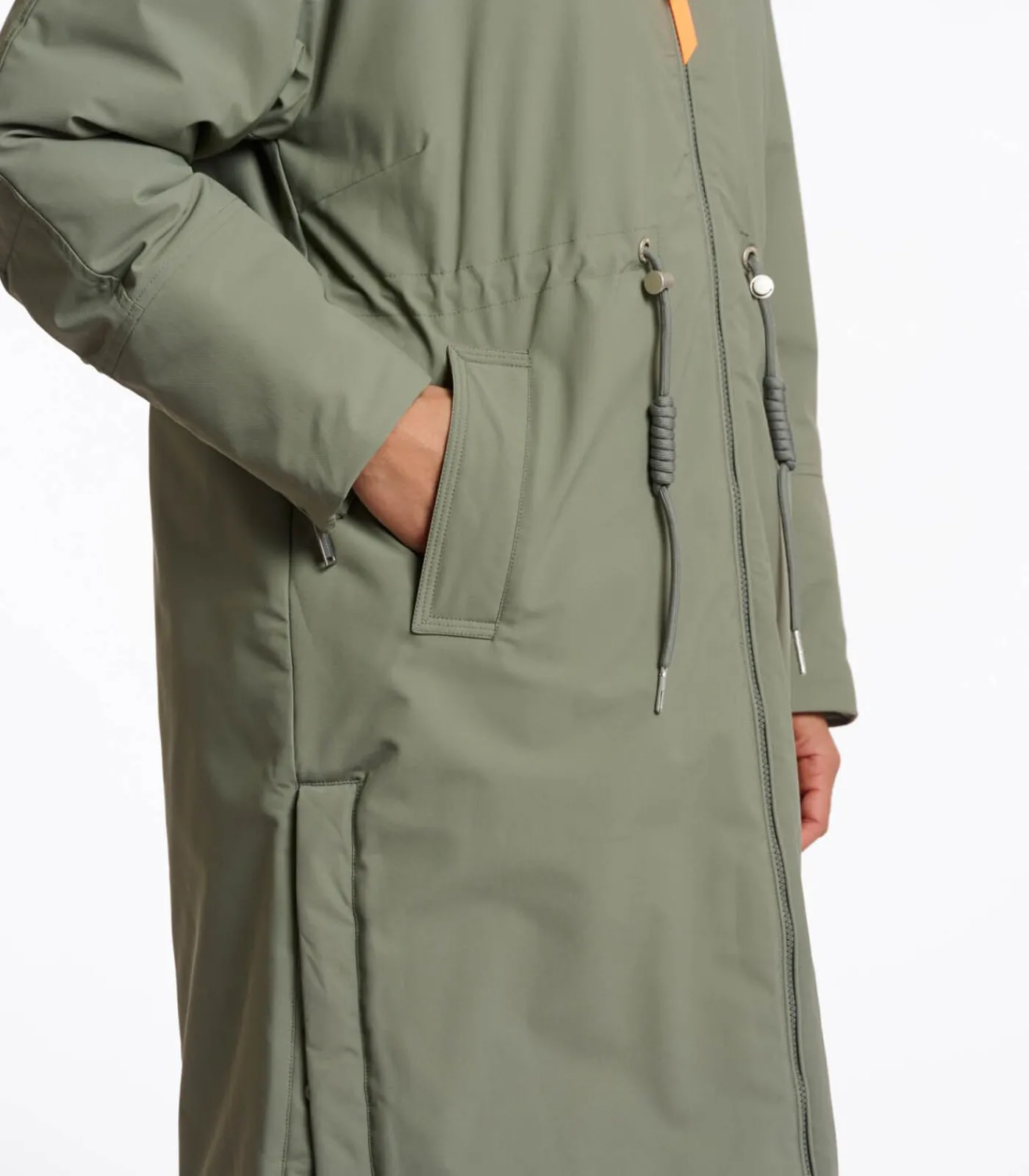 DAMES Rino&Pelle Outdoorjas met afneembare imitatiebontkraag Groen essen 42