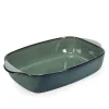 Hot Ovenschaal 39/33x25,5xH8,5cm groen/blauw Meridian Bakken