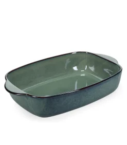 Hot Ovenschaal 39/33x25,5xH8,5cm groen/blauw Meridian Bakken