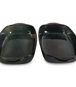 Hot Ovenschaal 39/33x25,5xH8,5cm groen/blauw Meridian Bakken