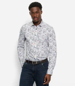 Heren OLYMP Overhemd Jersey Shirt Level 5 Design Wit