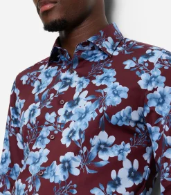 Heren OLYMP Overhemd Level 5 Designshirt Bordeaux