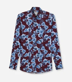 Heren OLYMP Overhemd Level 5 Designshirt Bordeaux