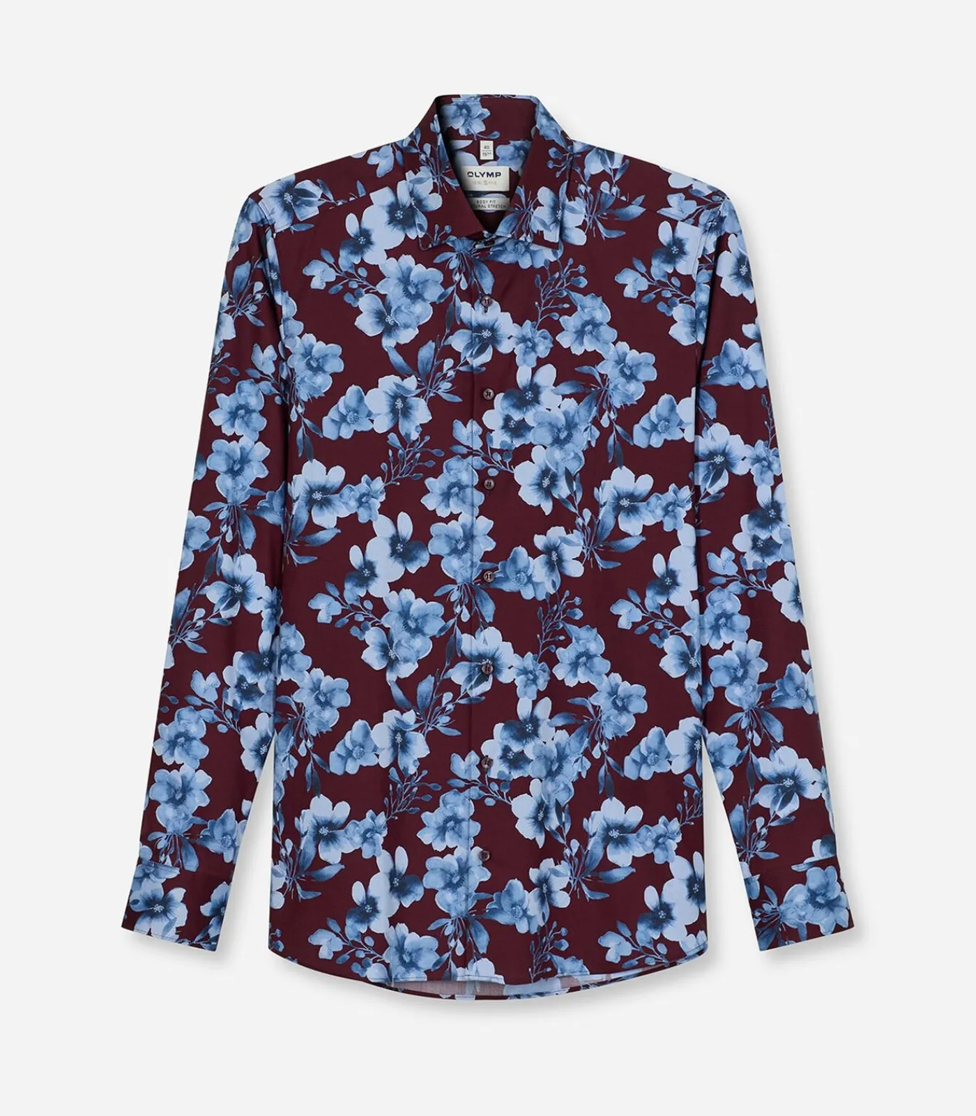 Heren OLYMP Overhemd Level 5 Designshirt Bordeaux