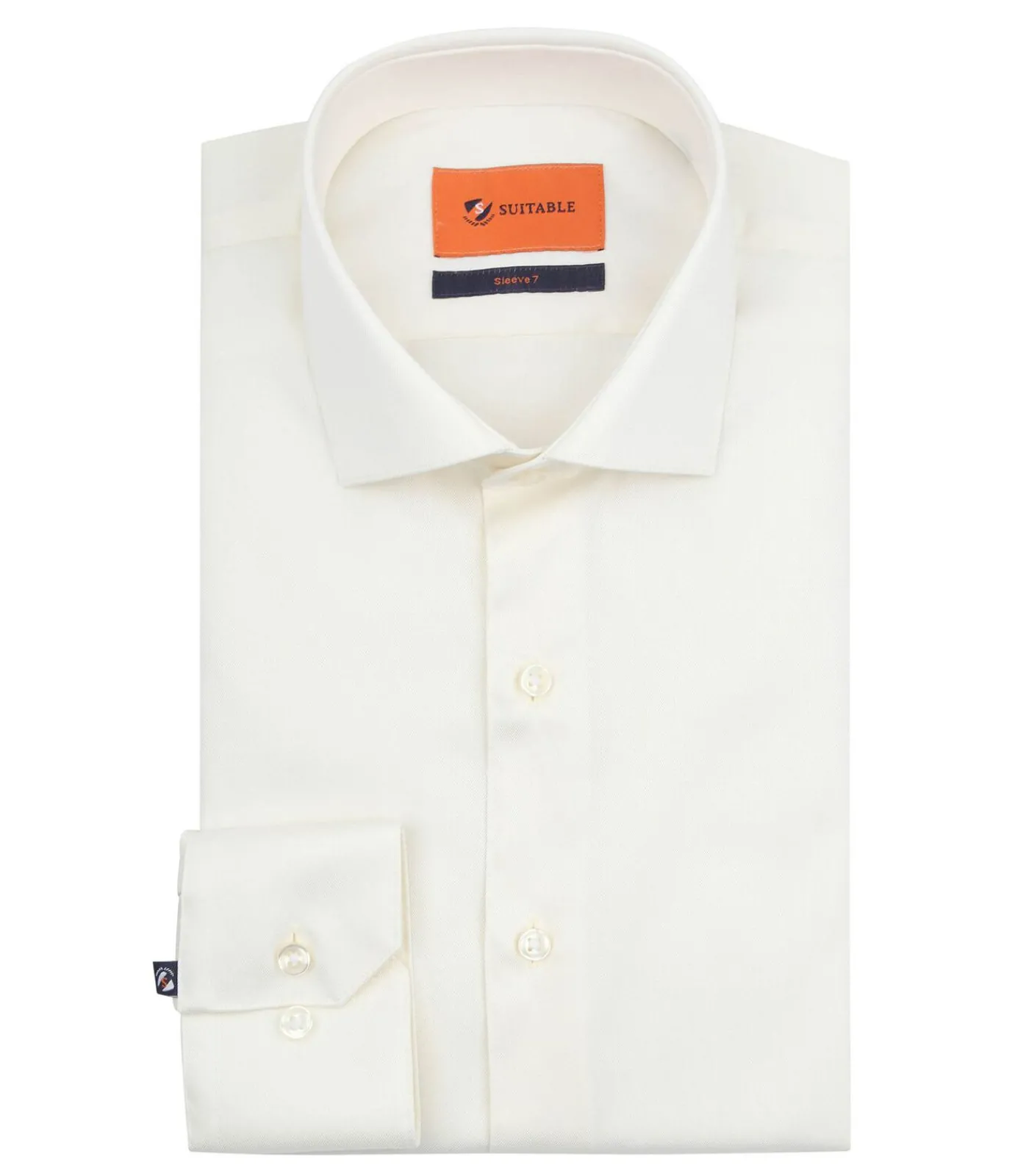 Heren Suitable Overhemd Extra Lange Mouwen Twill Ecru