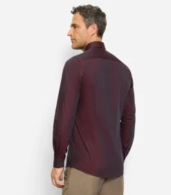Heren OLYMP Overhemd Level 5 Stretch Bordeaux