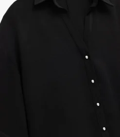 Sale Oversized Blouse Zwart 3/4 Mouwen DAMES Overhemden & Blouses