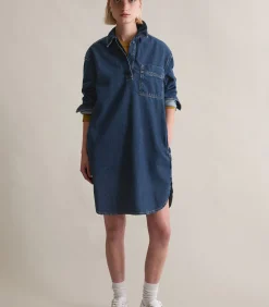 Oversized denim polojurk DAMES Jurken