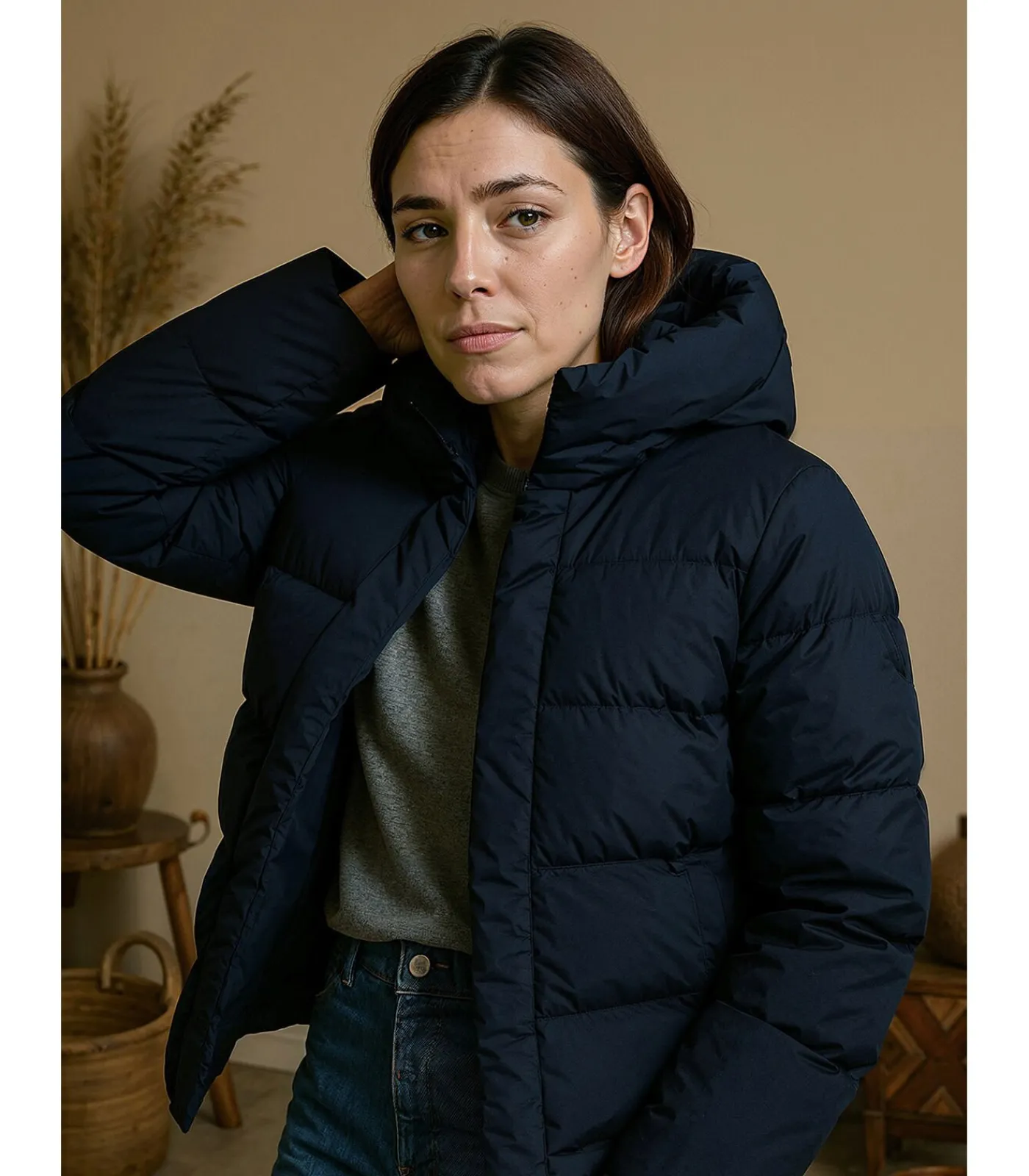 DAMES J&JOY Oversized marineblauwe damesjas