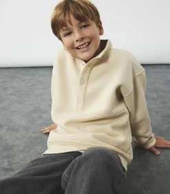 Kinderen Koton Oversized T-shirt met Lange Mouwen en Knoopsluiting van Katoen