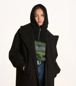 DAMES La Fée Maraboutée Oversized zwarte gebreide capuchon