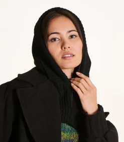 DAMES La Fée Maraboutée Oversized zwarte gebreide capuchon