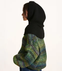 DAMES La Fée Maraboutée Oversized zwarte gebreide capuchon